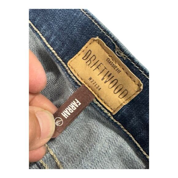 Driftwood Farrah Embroidered Flare Jeans Women's Size 27 Blue Denim Frayed Hem - Picture 5 of 15